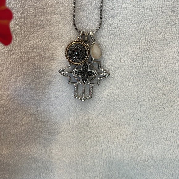 Silver Cross & Charm necklace - Picture 4 of 7